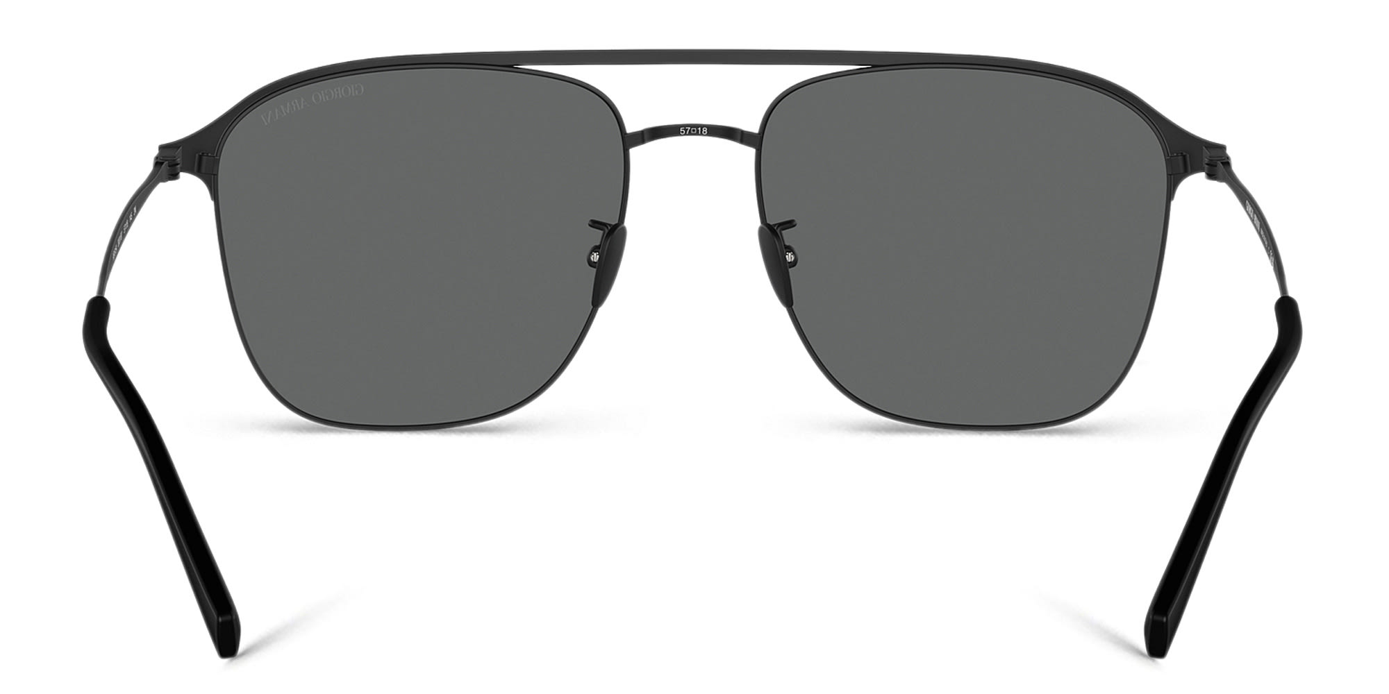Shop GIORGIO ARMANI Logo Square Sunglasses in Matte Black online.