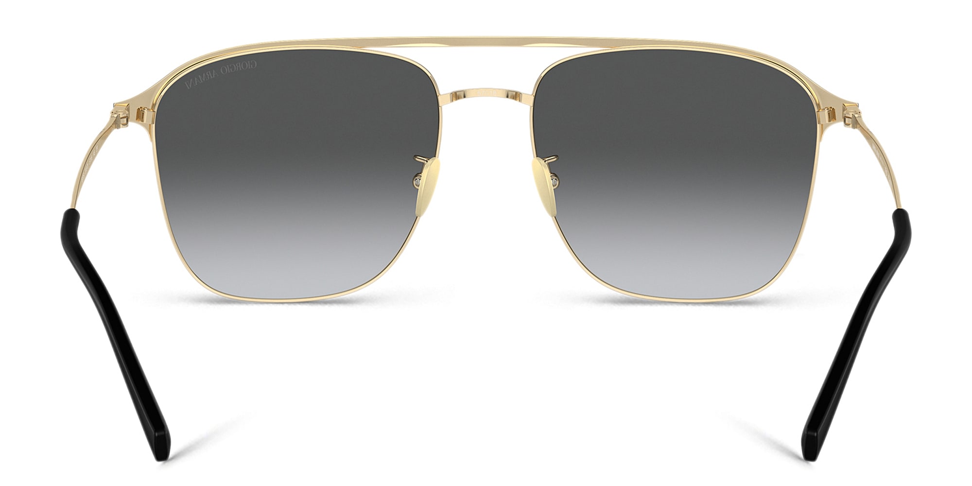 Shop GIORGIO ARMANI Logo Square Sunglasses in Gold online.