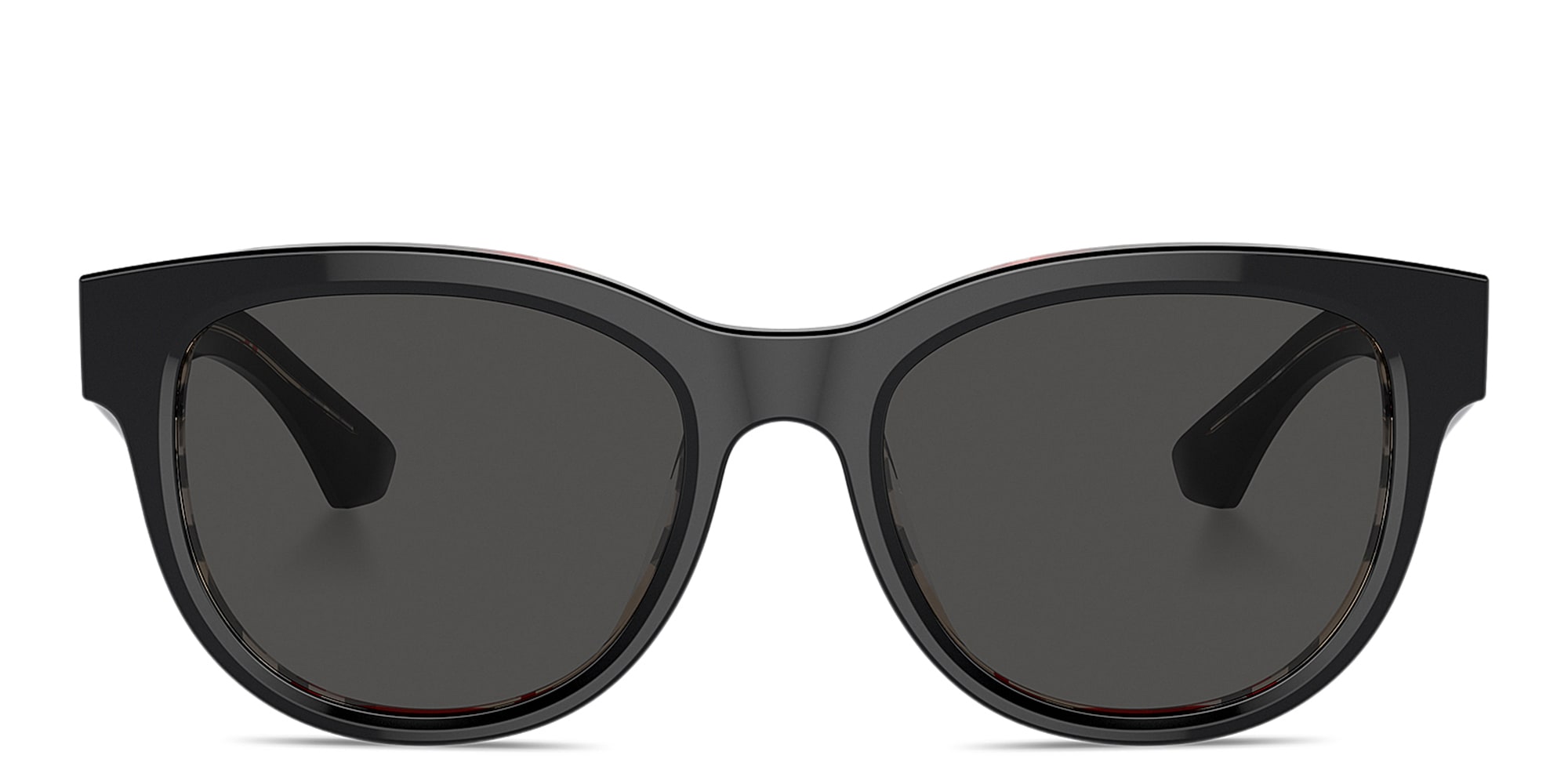 Shop BURBERRY Logo Print Panthos Sunglasses in Black online.