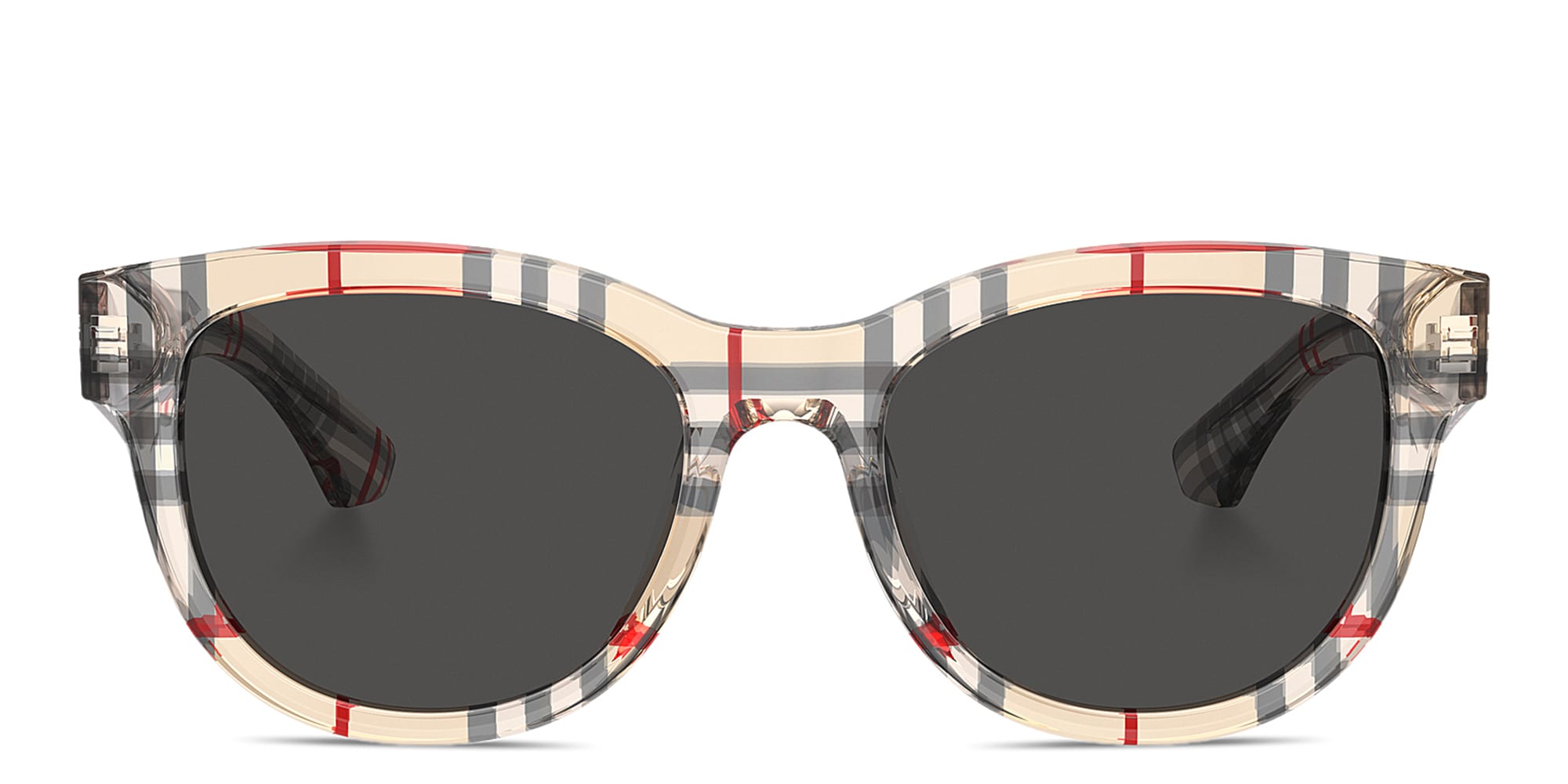 Shop BURBERRY Logo Print Panthos Sunglasses in Vintage Check online.