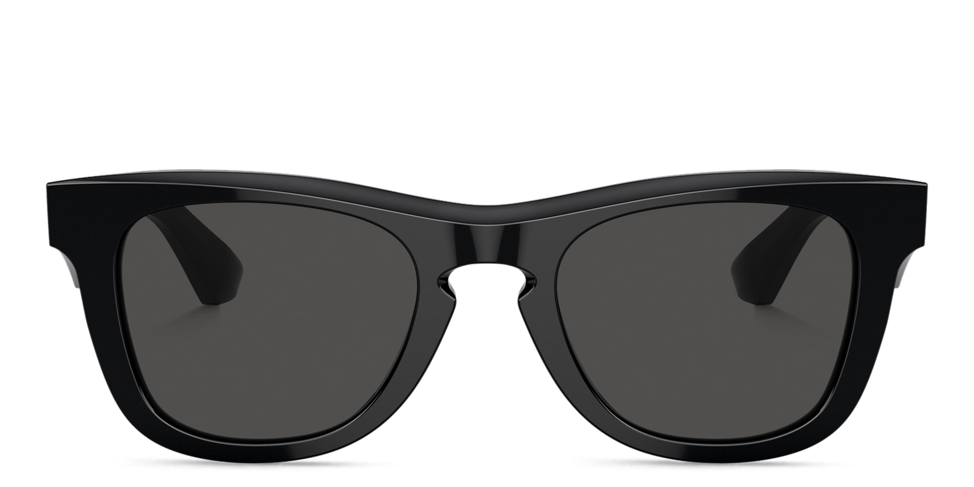 Shop BURBERRY Logo Square Sunglasses in Black online.