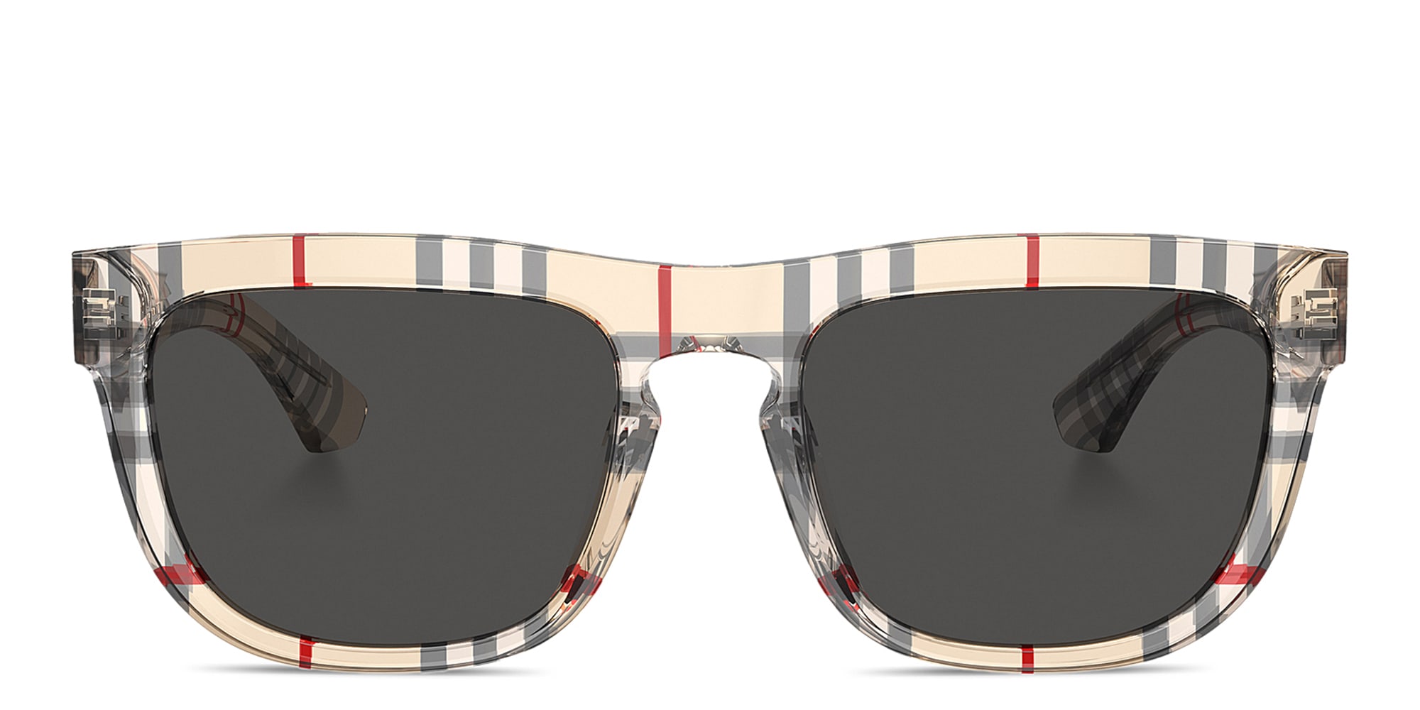 Shop BURBERRY Vintage Check Square Sunglasses in Brown online.