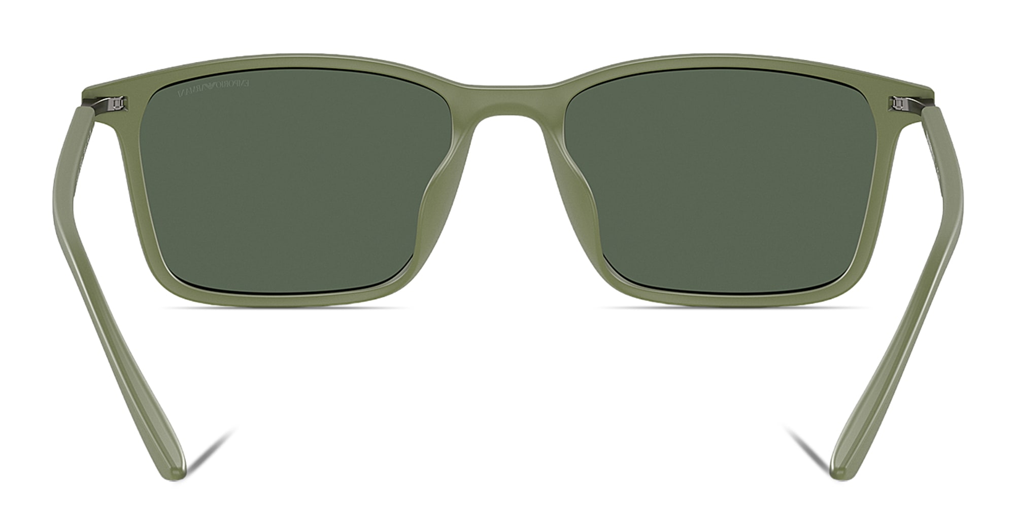 Shop Emporio Armani Logo Rectangle Sunglasses in Green online.