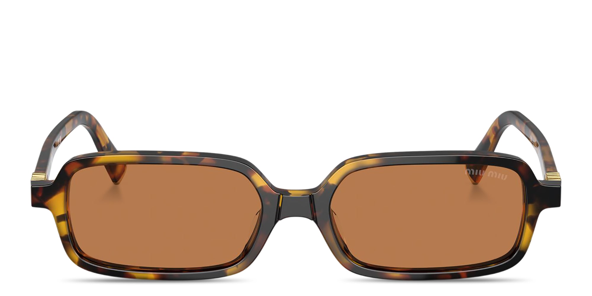 Shop MIU MIU Regard Rectangle Sunglasses in Havana online.