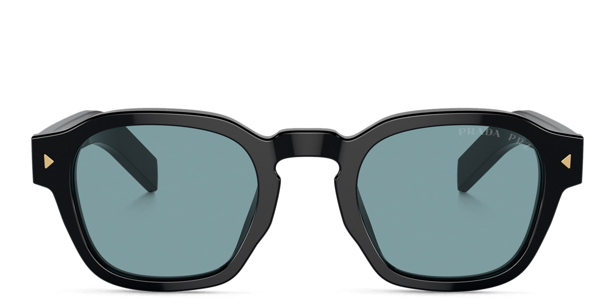 Shop PRADA Logo Round Sunglasses in Black online.