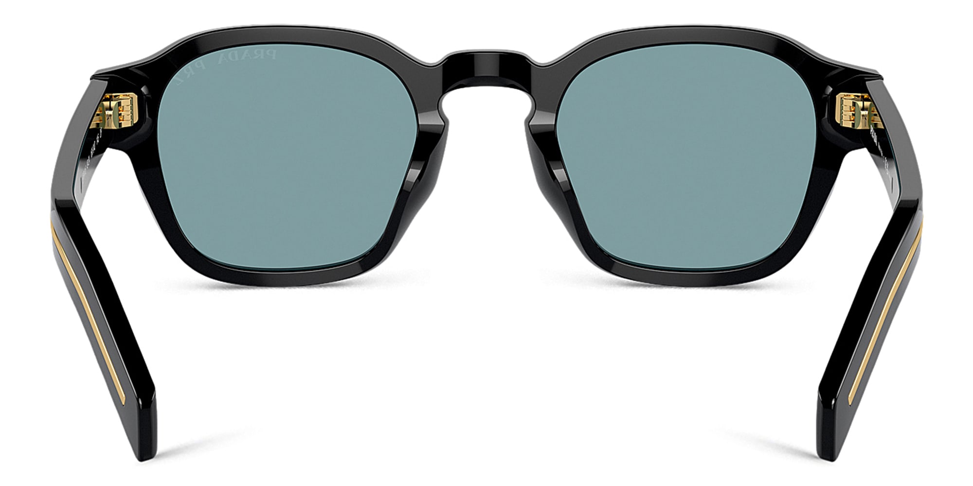 Shop PRADA Logo Round Sunglasses in Black online.