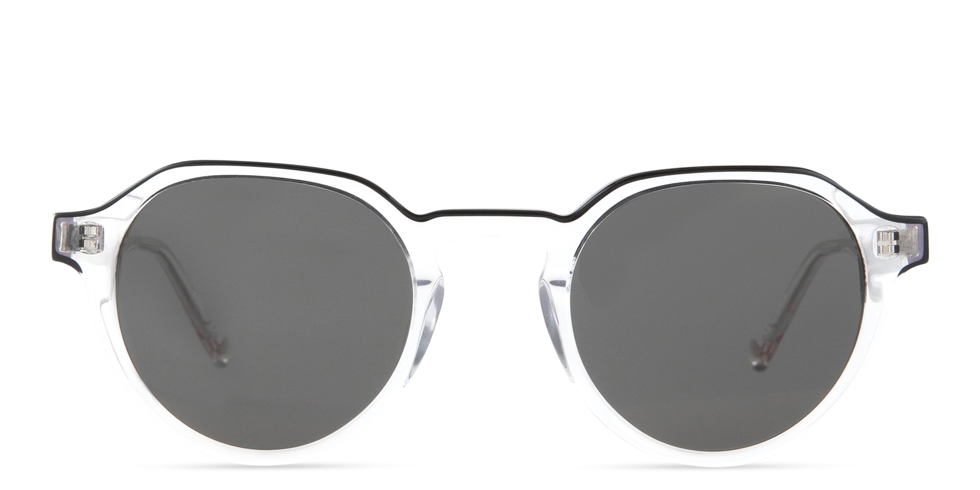 Shop EYE'M Round Sunglasses in Clear online.