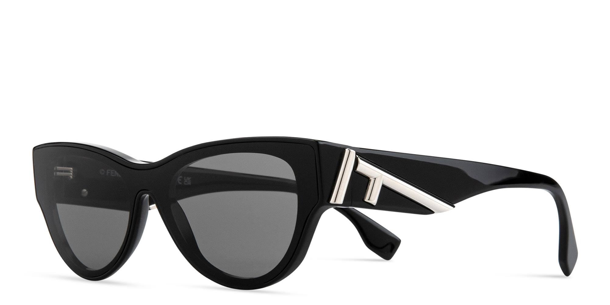 Shop FENDI First Cat-Eye Sunglasses in Black online.