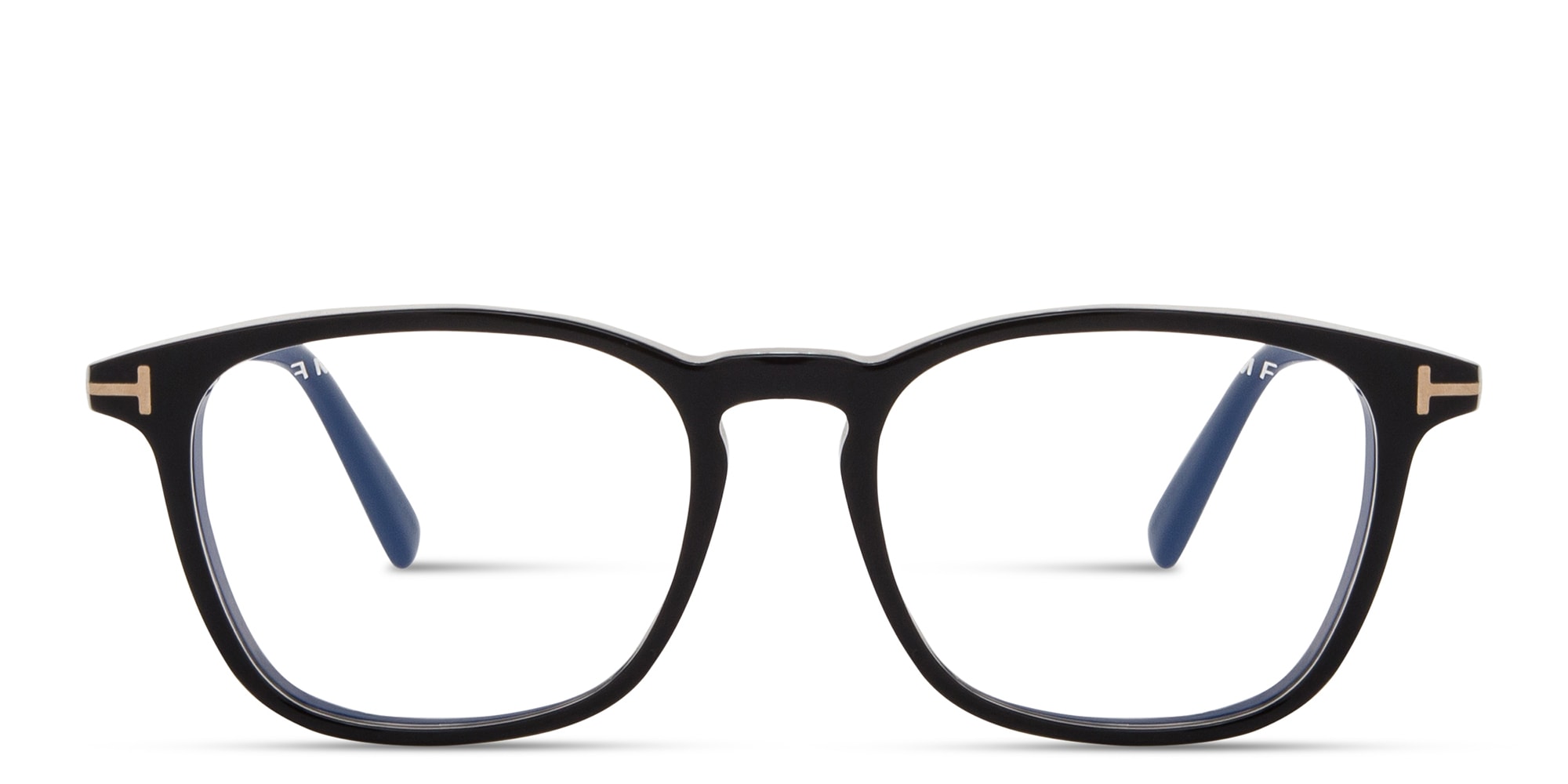 Shop TOM FORD T Logo Square Eyeglasses in Black online.