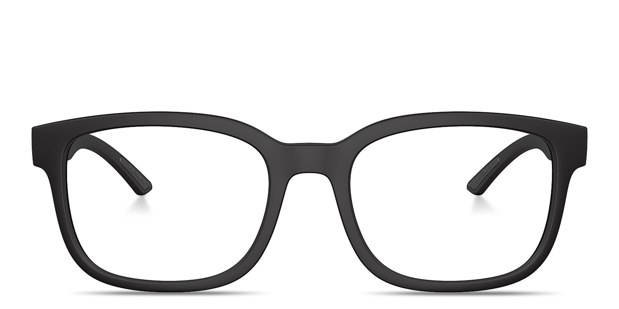 Shop Prada Linea Rossa Wide Square Eyeglasses in Black online.