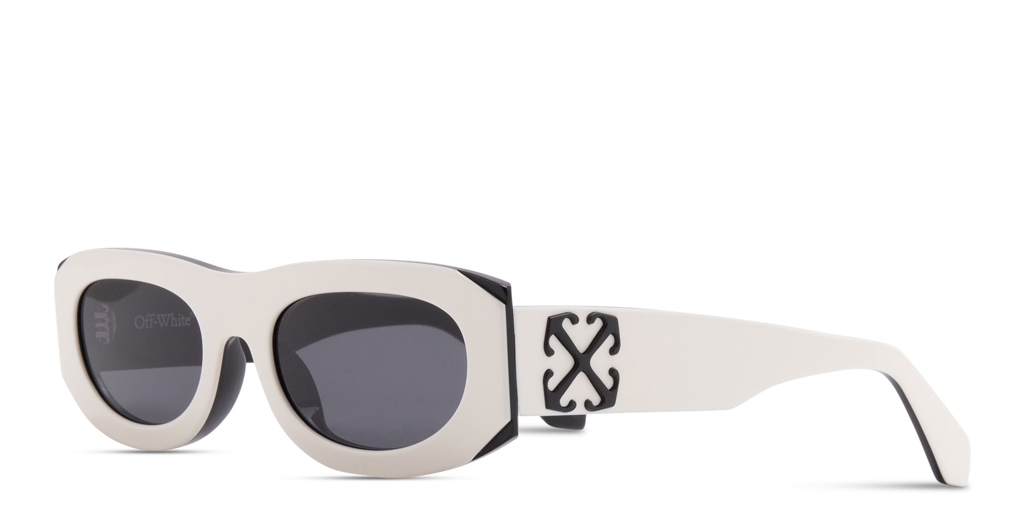 Shop OFF WHITE Orlando Unisex Oval Sunglasses in White online.