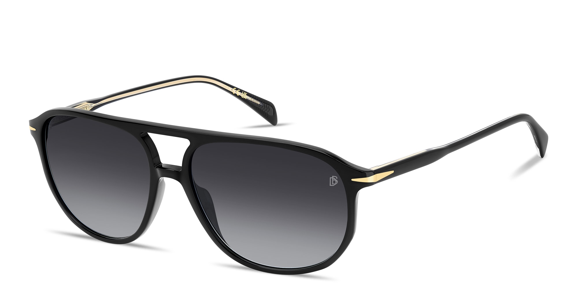 Shop DAVID BECKHAM Talisman Pilot Sunglasses in Black online.