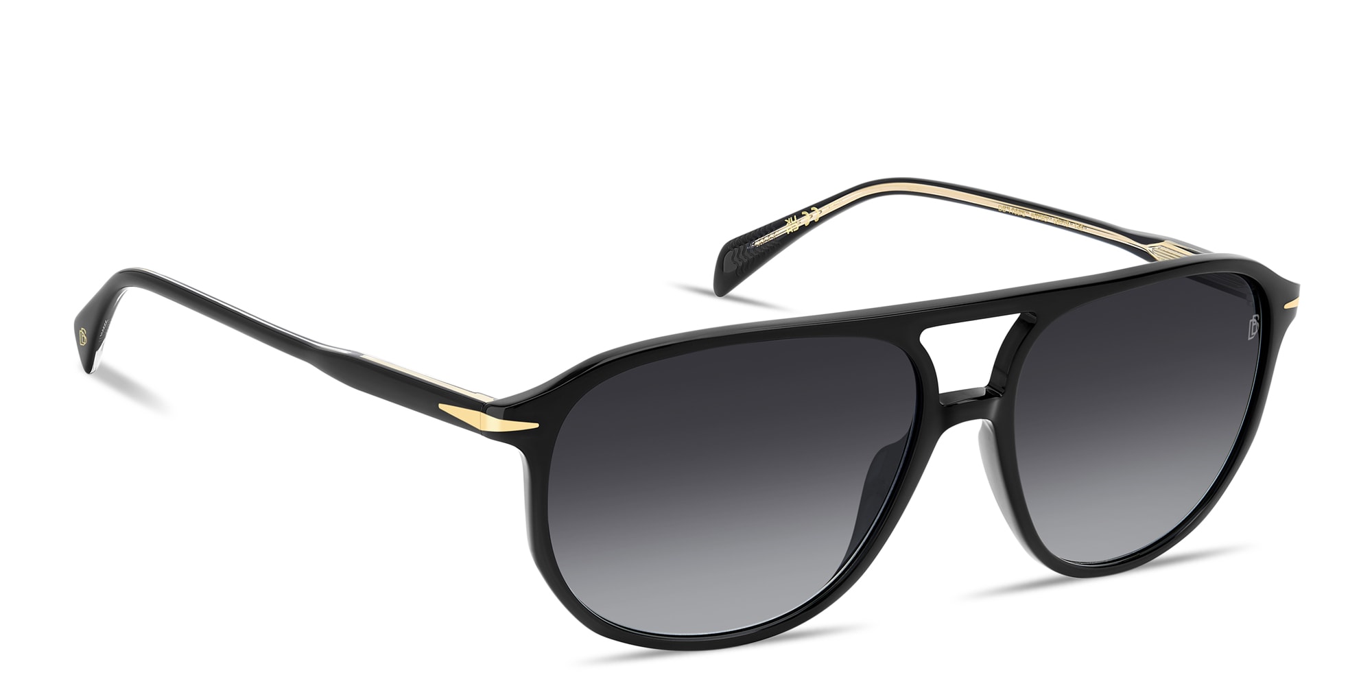 Shop DAVID BECKHAM Talisman Pilot Sunglasses in Black online.