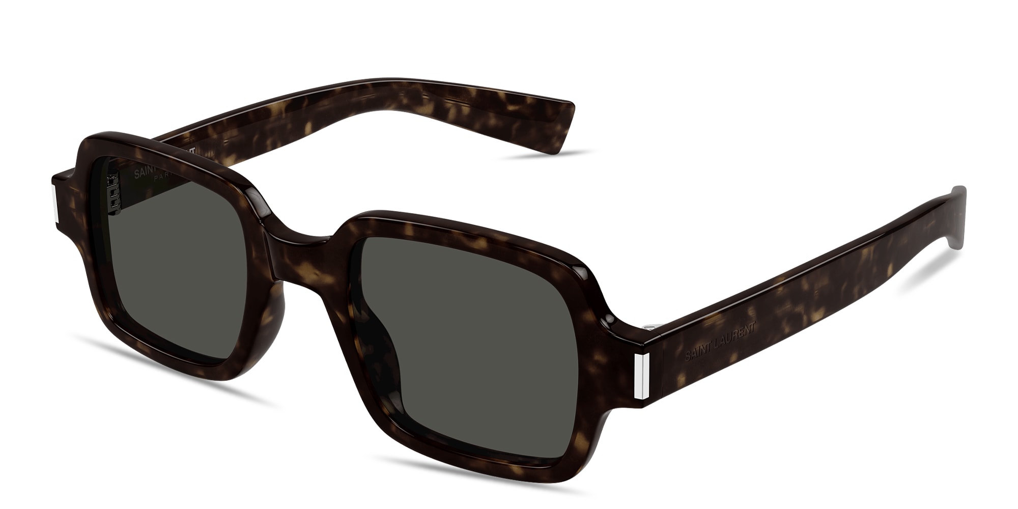 Shop SAINT LAURENT Corner Angle Vintage Unisex Square Sunglasses in Havana online.