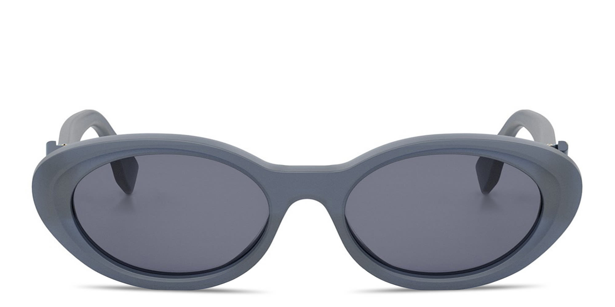 Shop FENDI FF Diamonds Blue Oval Sunglasses in Blue online.