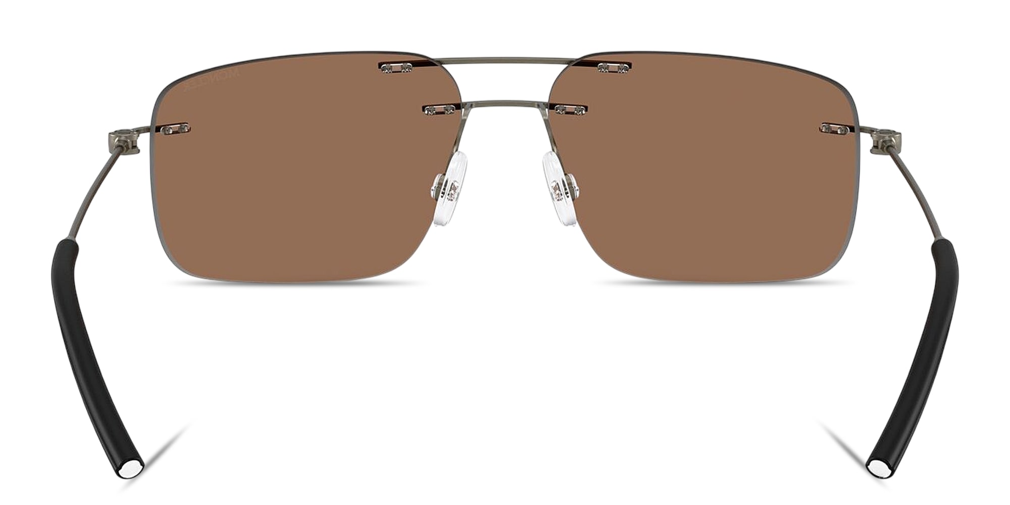 Shop Moncler Doppler Unisex Rimless Rectangle Sunglasses in Matte Anthracite online.