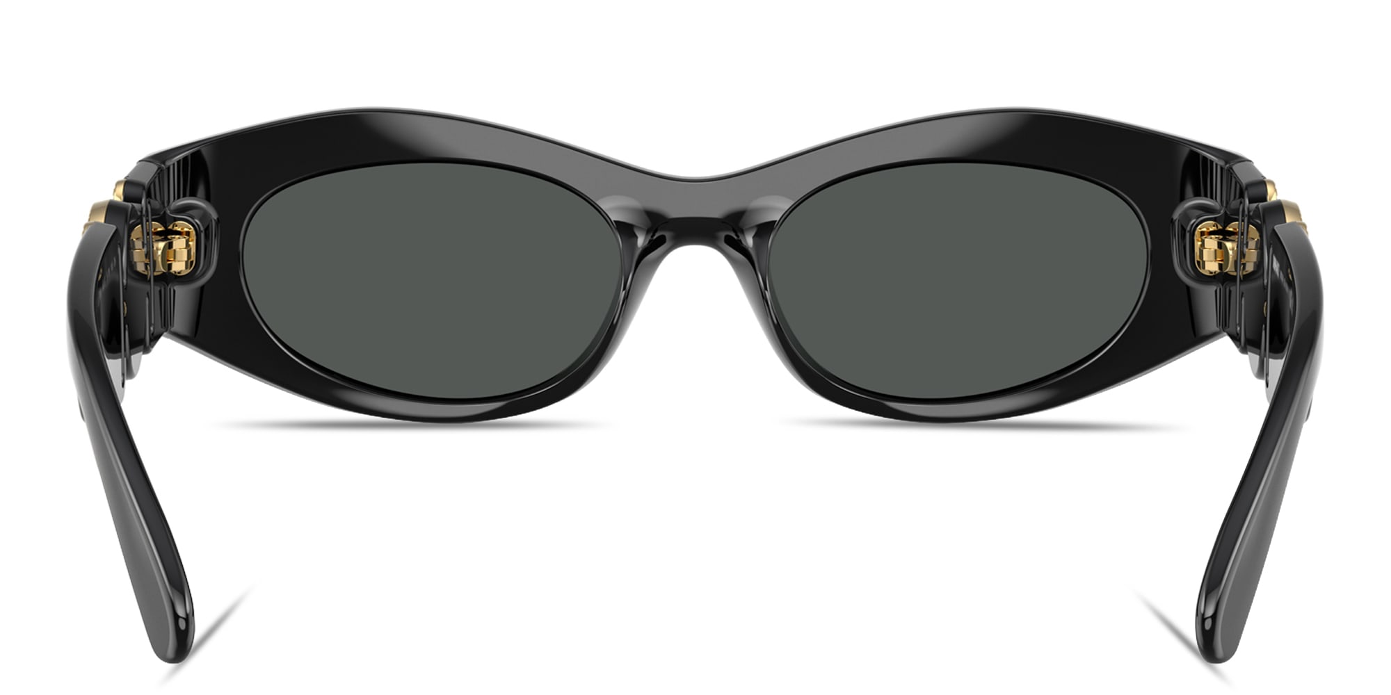 Shop VERSACE Medusa Biggie Oval Sunglasses in Black online.
