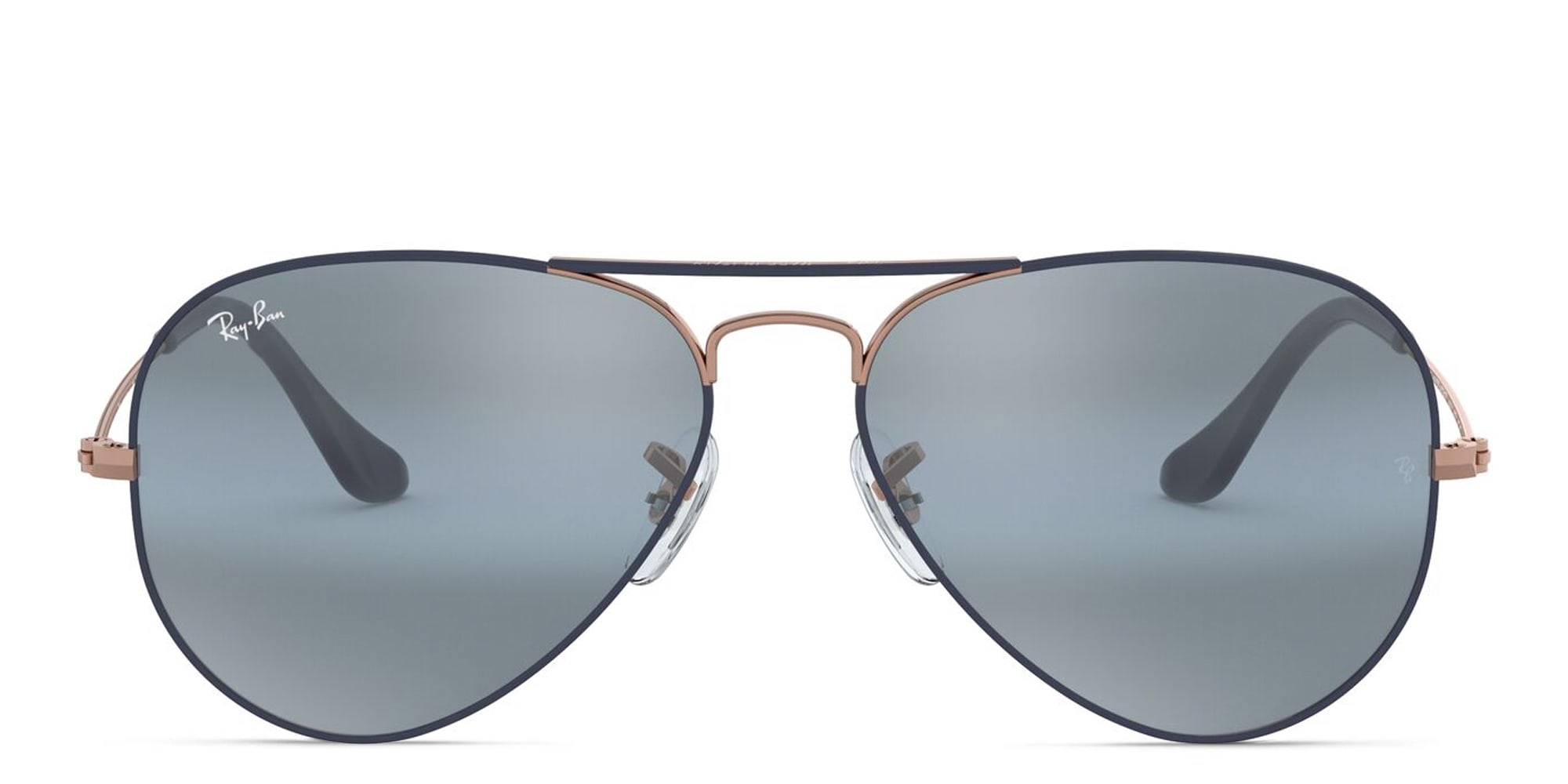 Shop Ray-Ban Unisex Aviator Sunglasses in Metal in Dark Blue online.
