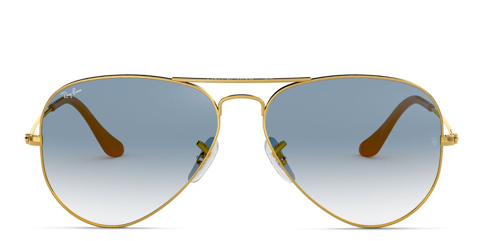 Shop Ray-Ban Aviator Gradient Sunglasses in Gold online.