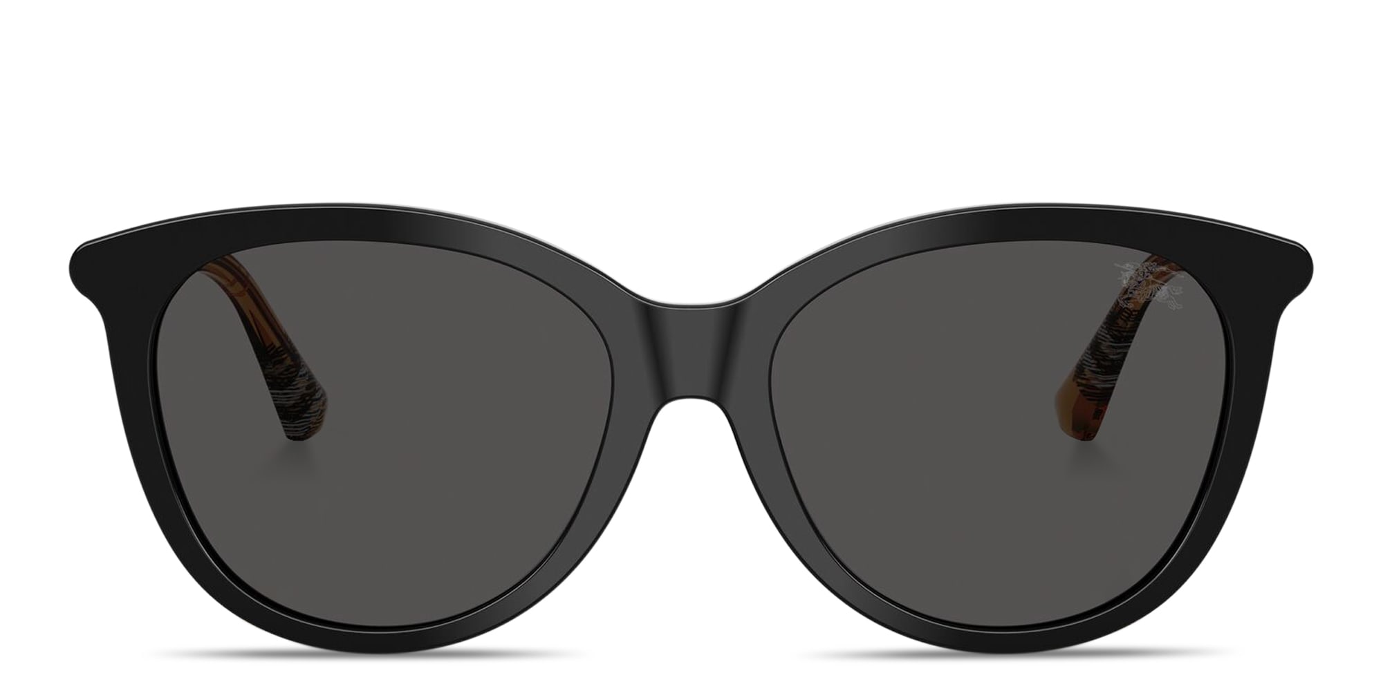 Shop BURBERRY Vintage Check Panthos Sunglasses in Black online.