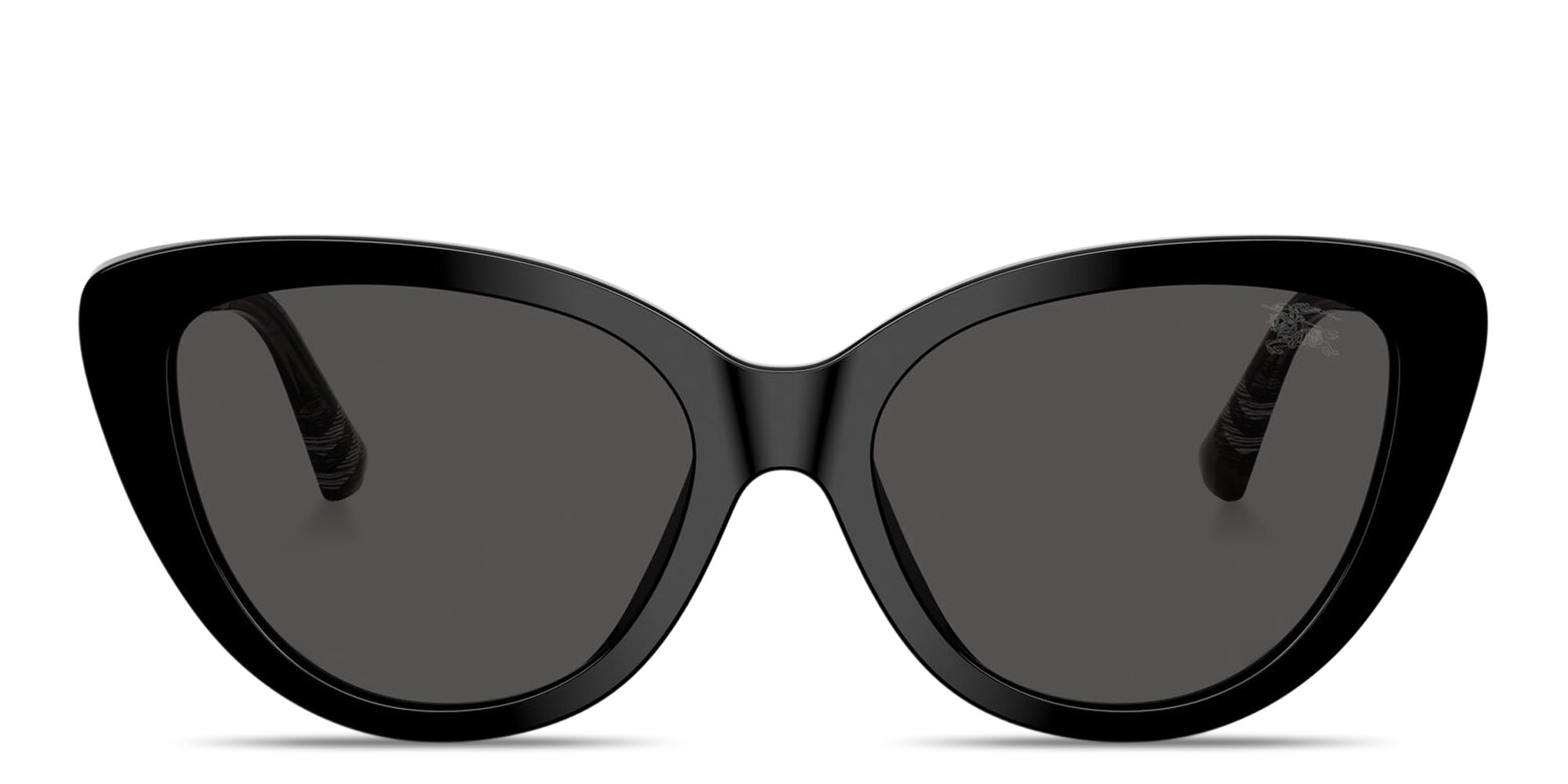 Shop BURBERRY Vintage Check Cat-Eye Sunglasses in Black online.