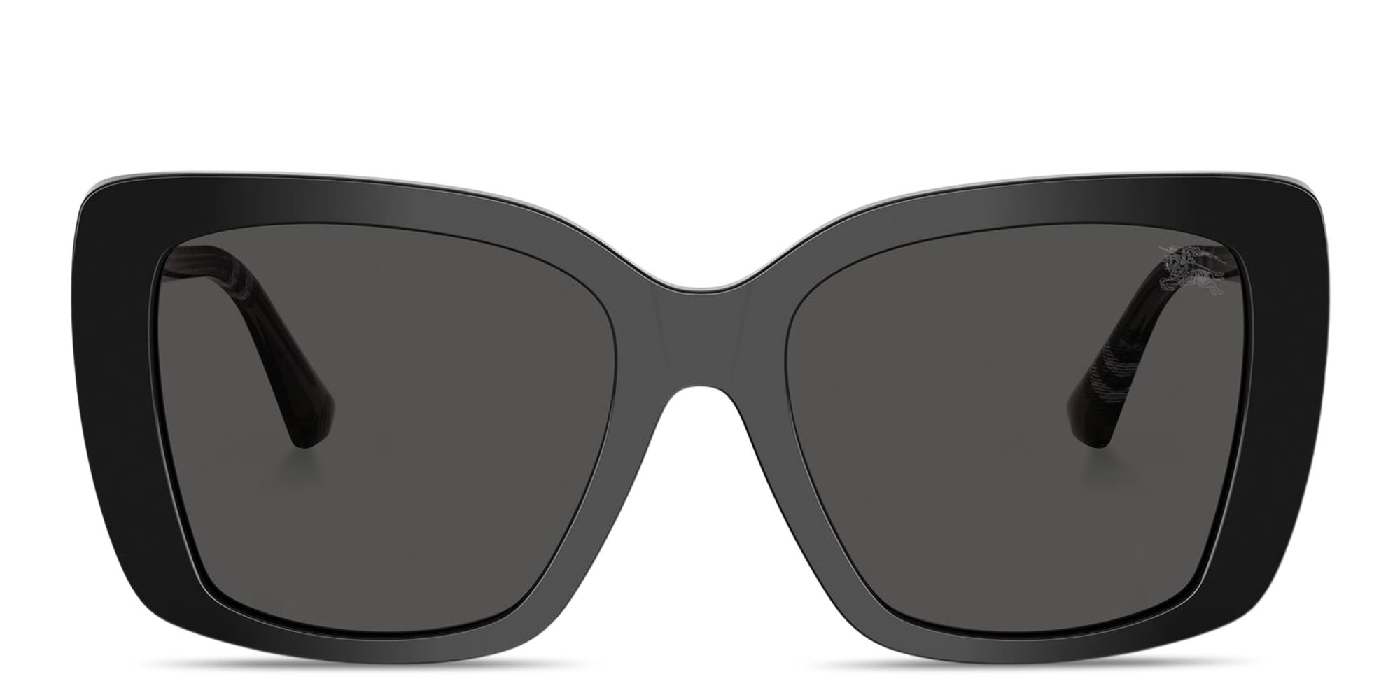 Shop BURBERRY Vintage Check Oversized Square Sunglasses in Black online.
