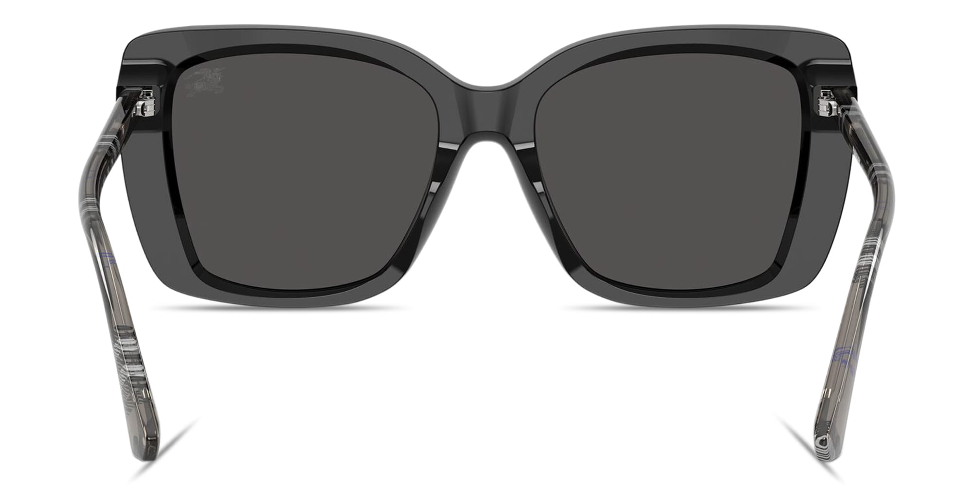 Shop BURBERRY Vintage Check Oversized Square Sunglasses in Black online.
