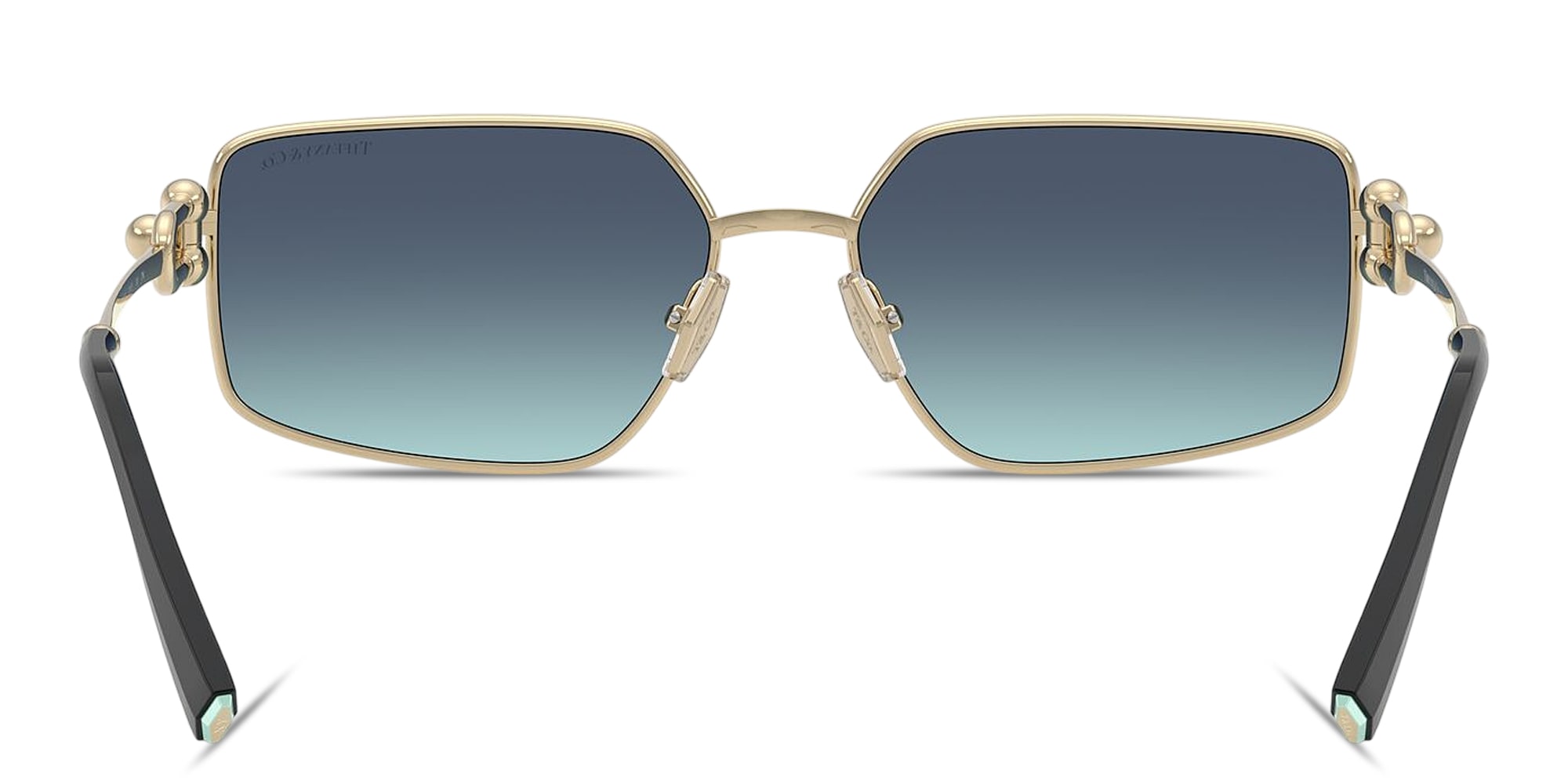 Shop TIFFANY Tiffany Hardwear Unisex Rectangle Sunglasses in Pale Gold online.