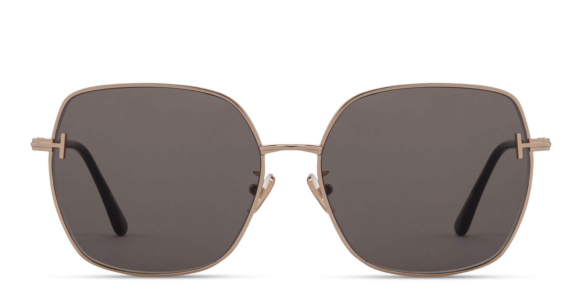 Shop TOM FORD T Logo Oversized Square Sunglasses in Gold online.