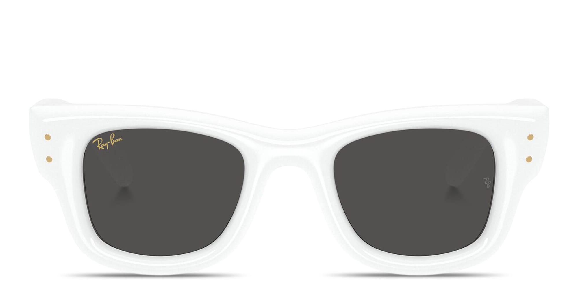 Shop Ray-Ban Wayfarer Puffer Unisex Square Sunglasses in White online.