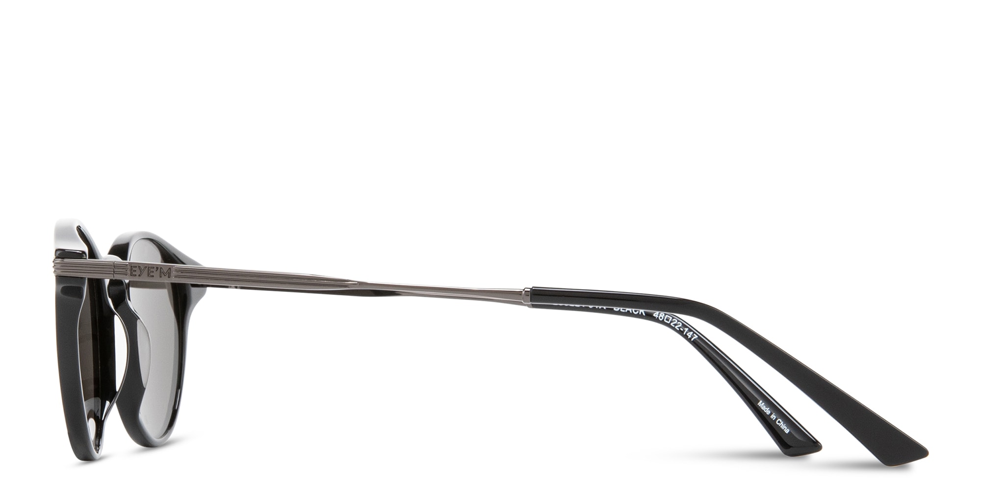 Shop EYE'M Engraved Logo Panthos Sunglasses in Black online.