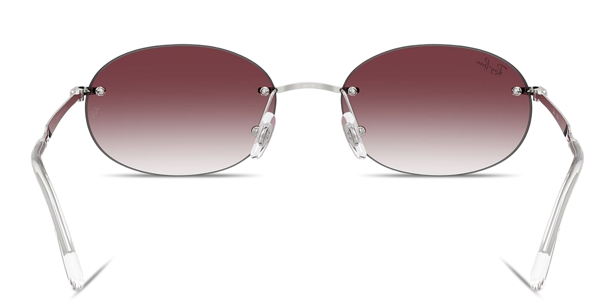 Shop Ray-Ban Logo Signature Unisex Rimless Oval Sunglasses in Silver online.