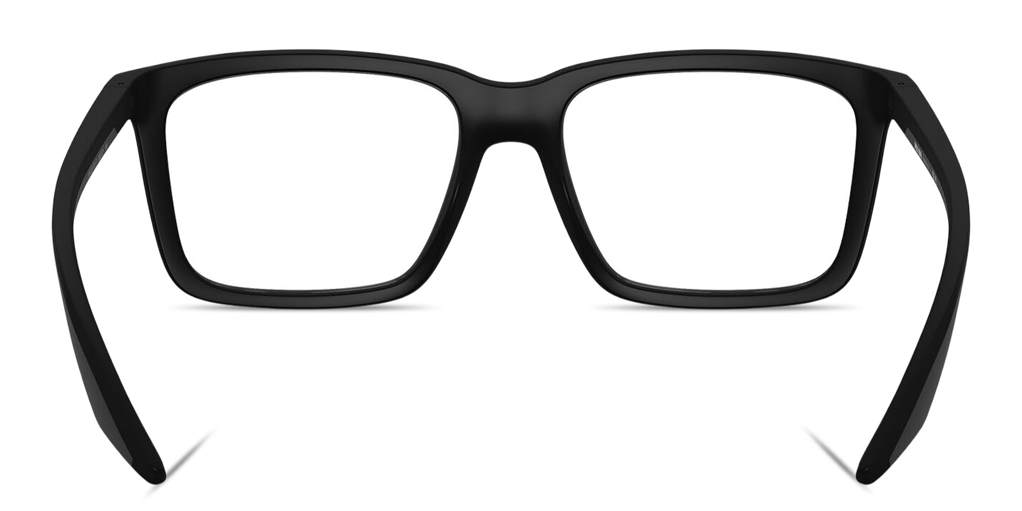 Shop Prada Linea Rossa Logo Signature Wide Rectangle Eyeglasses in Rubber Black online.