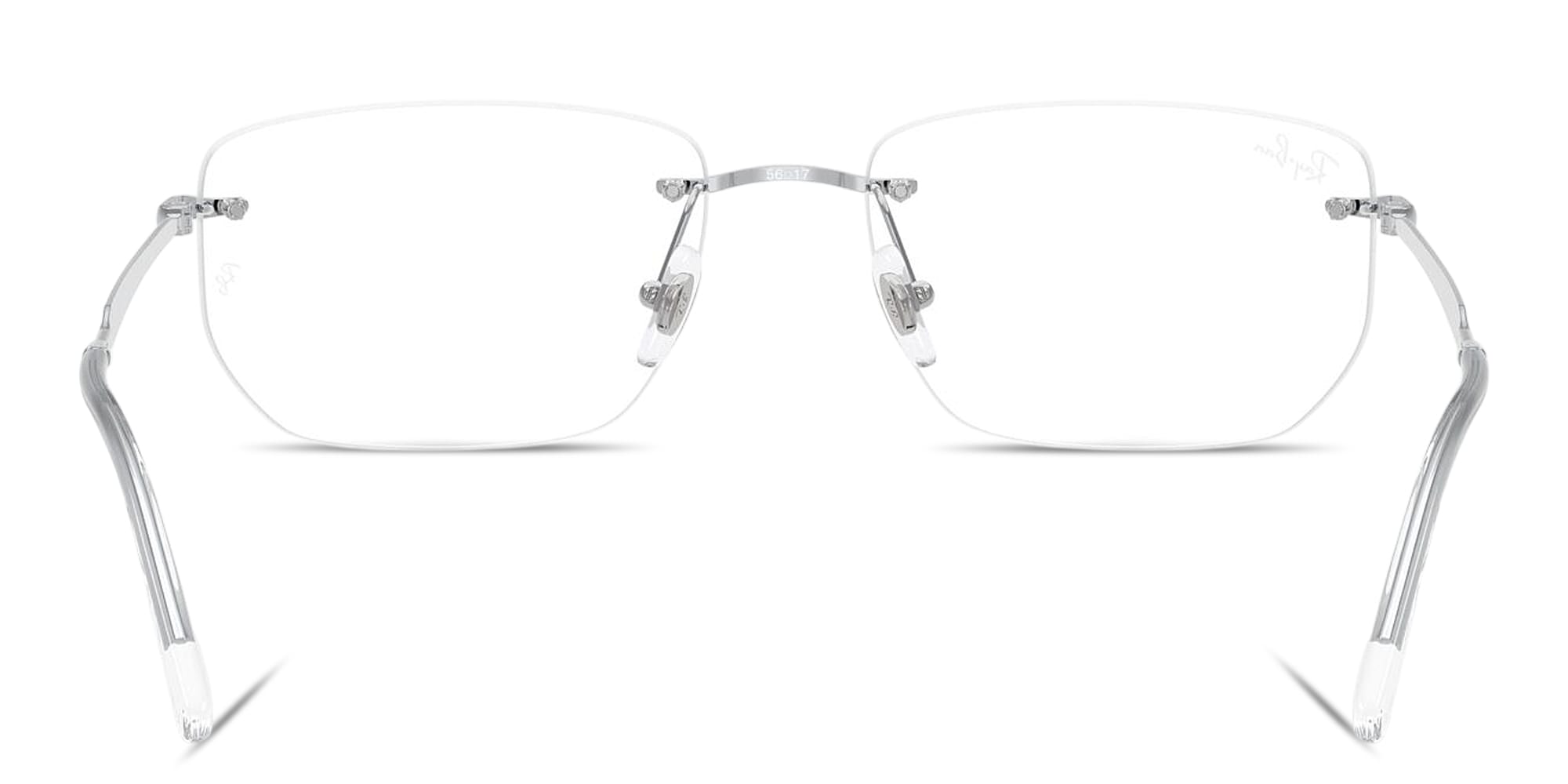 Shop Ray-Ban Optics Unisex Rimless Irregular Eyeglasses in Silver online.