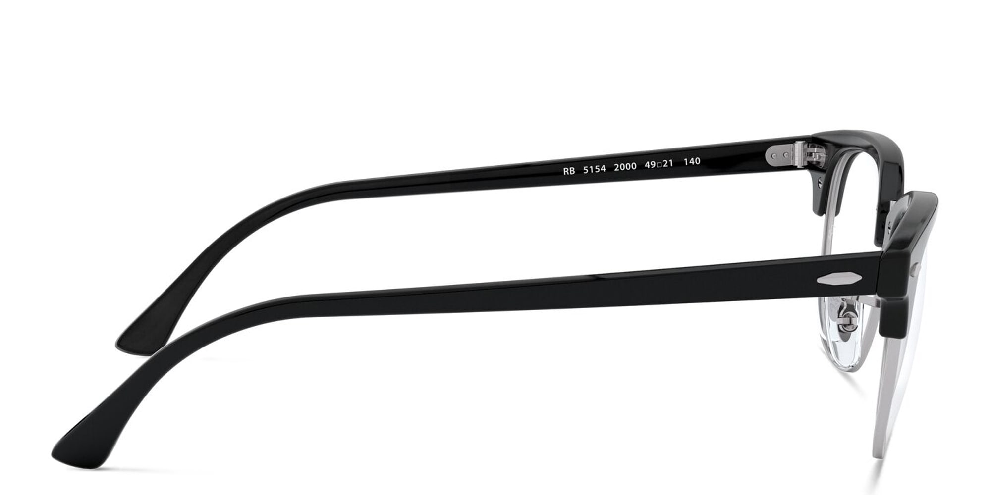 Shop Ray-Ban Clubmaster Unisex Square Eyeglasses in Black online.