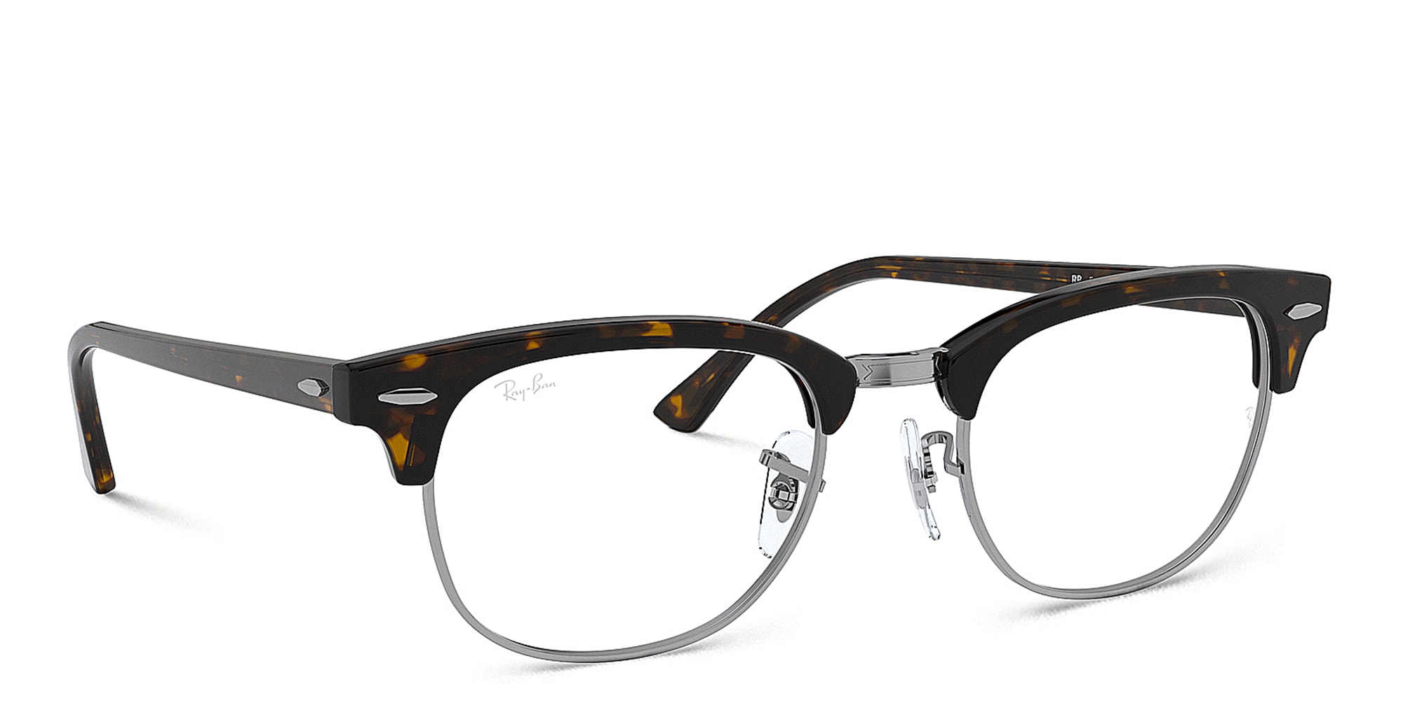 Shop Ray-Ban Clubmaster Optics Square Eyeglasses in Dark Havana online.
