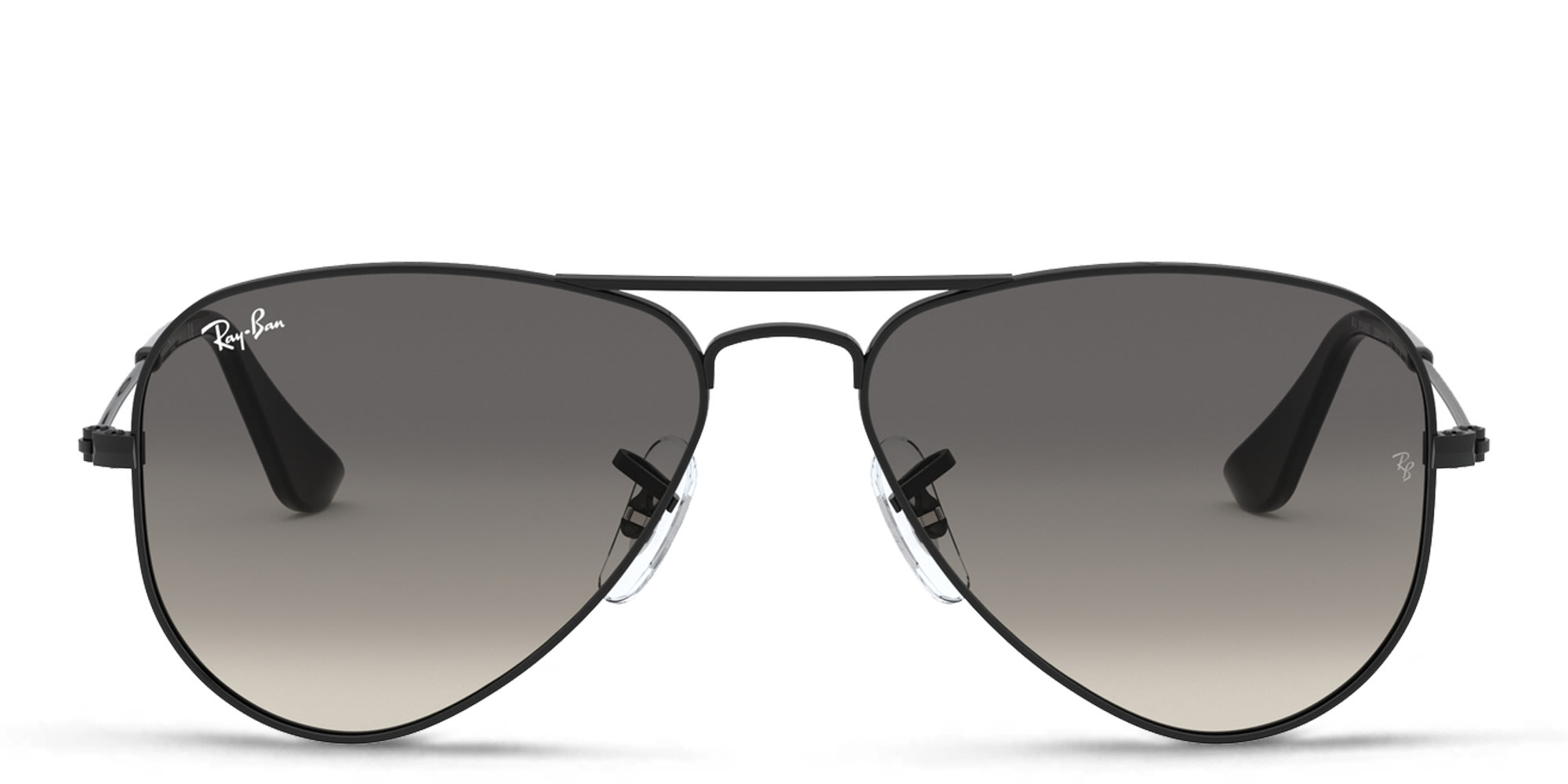 Shop Ray-Ban Junior Kids Aviator Sunglasses in Metal in Black online.