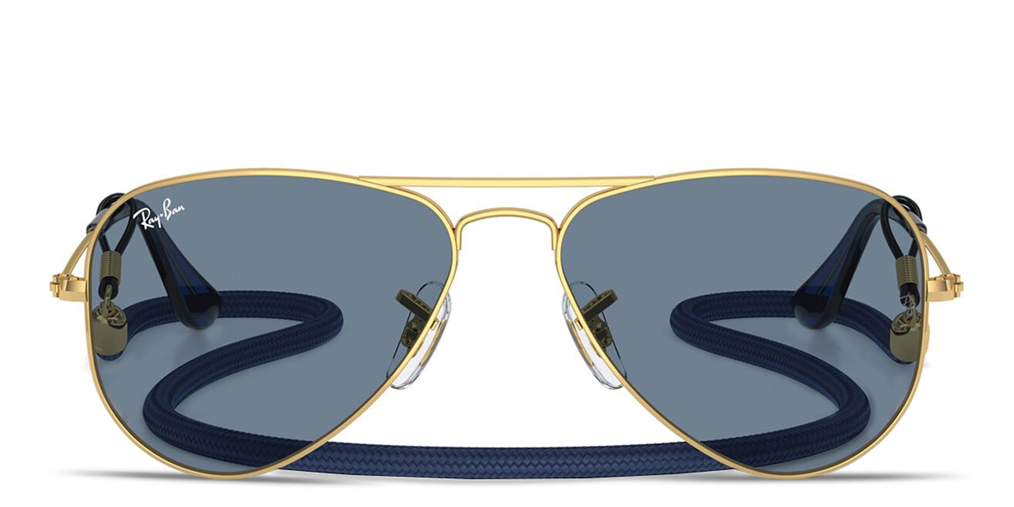 Shop Ray-Ban Junior Kids Pilot Sunglasses in Gold online.
