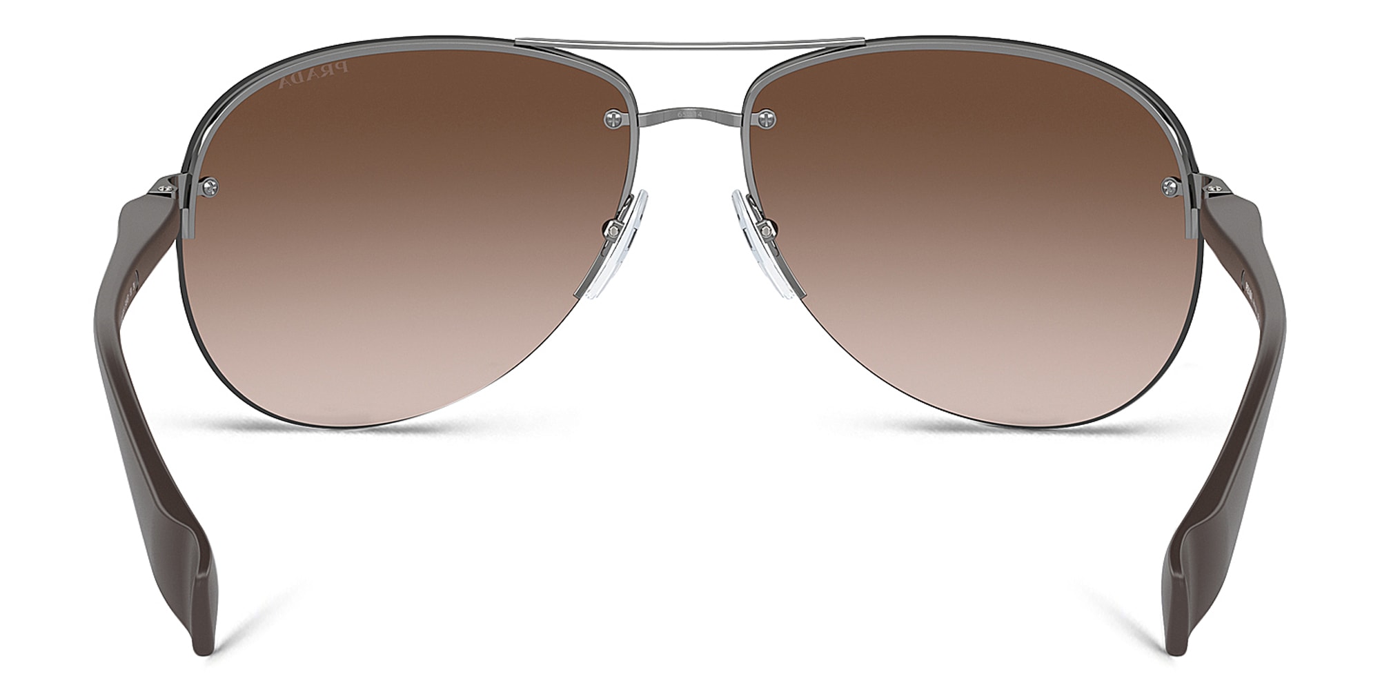 Shop Prada Linea Rossa Rimless Wide Aviator Sunglasses in Black online.