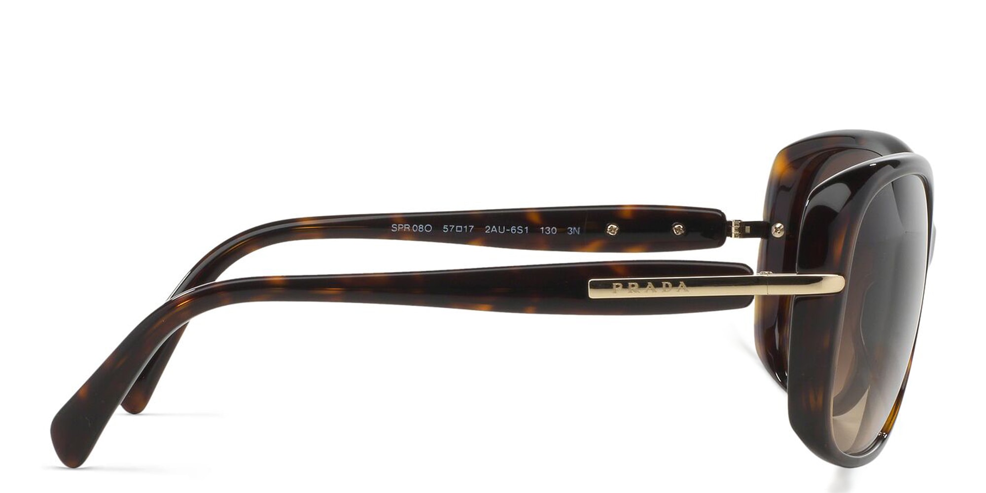 Shop PRADA Rectangle Sunglasses in Brown online.