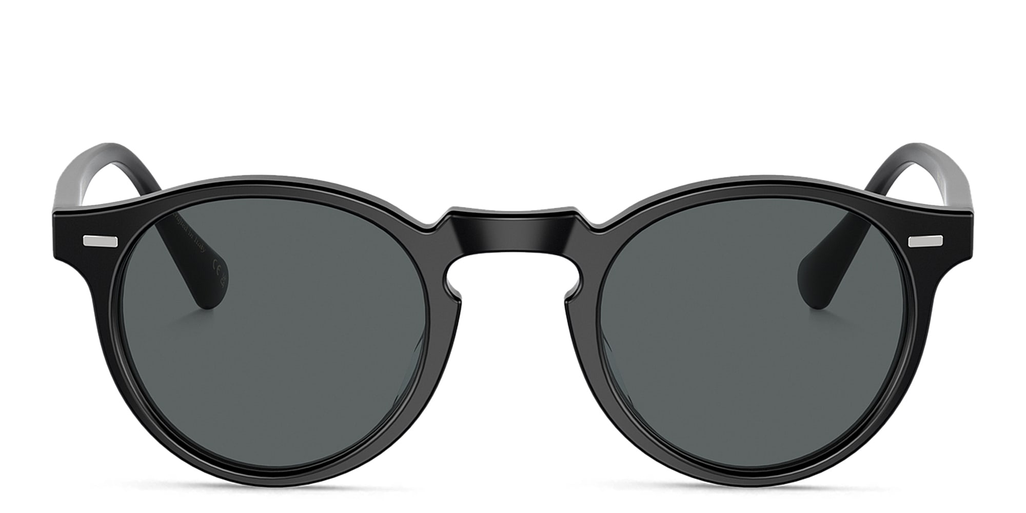 Shop OLIVER PEOPLES Gregory Peck Sun Unisex Panthos Sunglasses in Semi-Matte Black online.