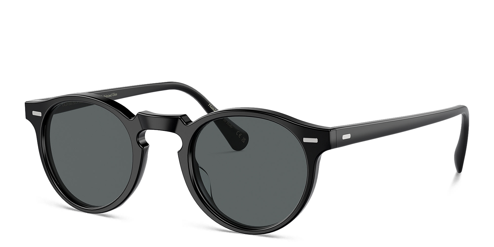 Shop OLIVER PEOPLES Gregory Peck Sun Unisex Panthos Sunglasses in Semi-Matte Black online.