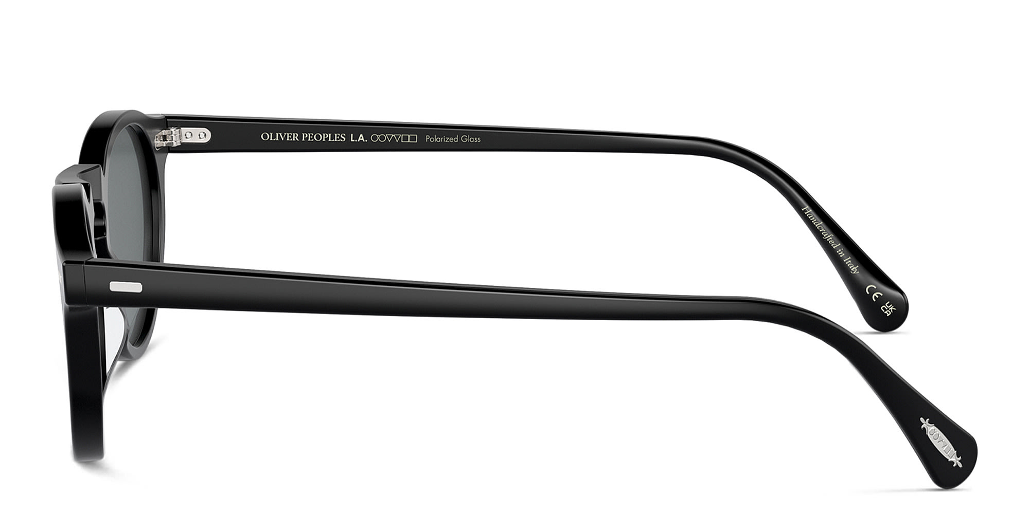 Shop OLIVER PEOPLES Gregory Peck Sun Unisex Panthos Sunglasses in Semi-Matte Black online.