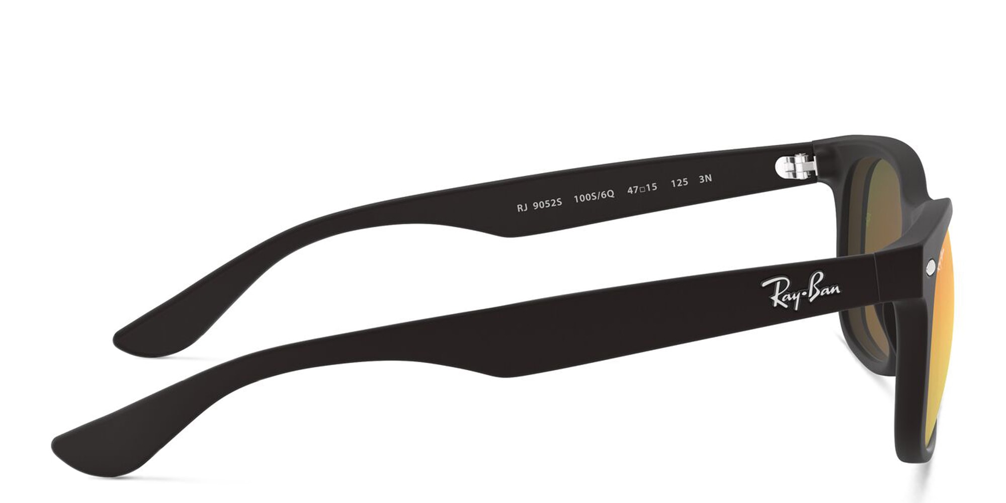 Shop Ray-Ban Junior Kids New Wayfarer Square Sunglasses in Black online.