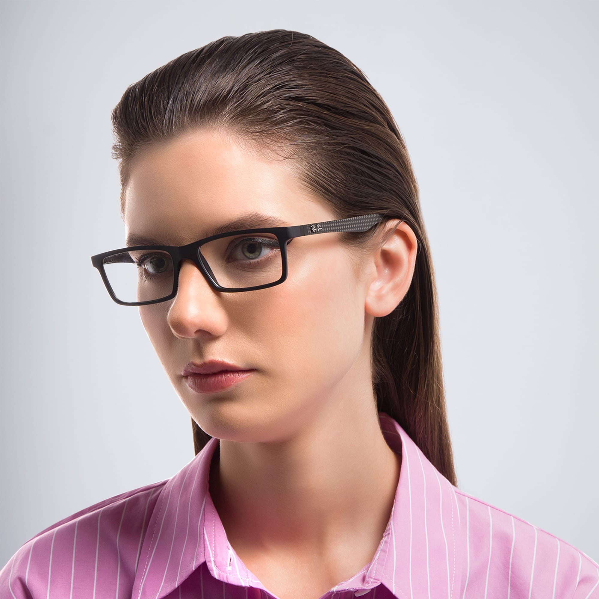 Shop Ray-Ban Optics Unisex Rectangle Eyeglasses in Black online.