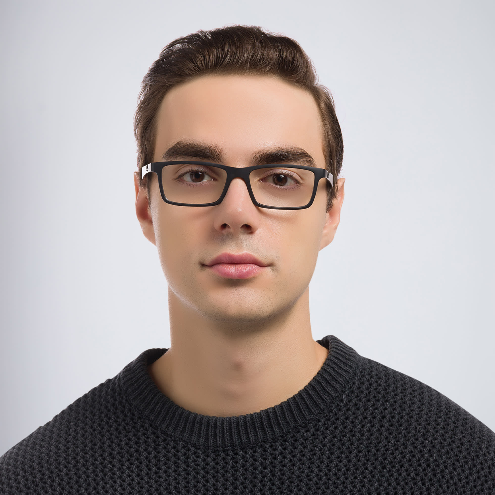 Shop Ray-Ban Optics Unisex Rectangle Eyeglasses in Black online.