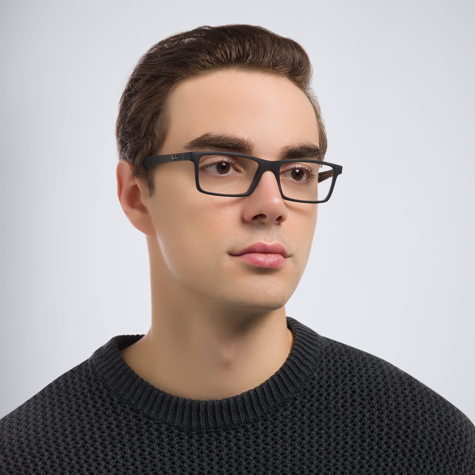 Shop Ray-Ban Optics Unisex Rectangle Eyeglasses in Black online.