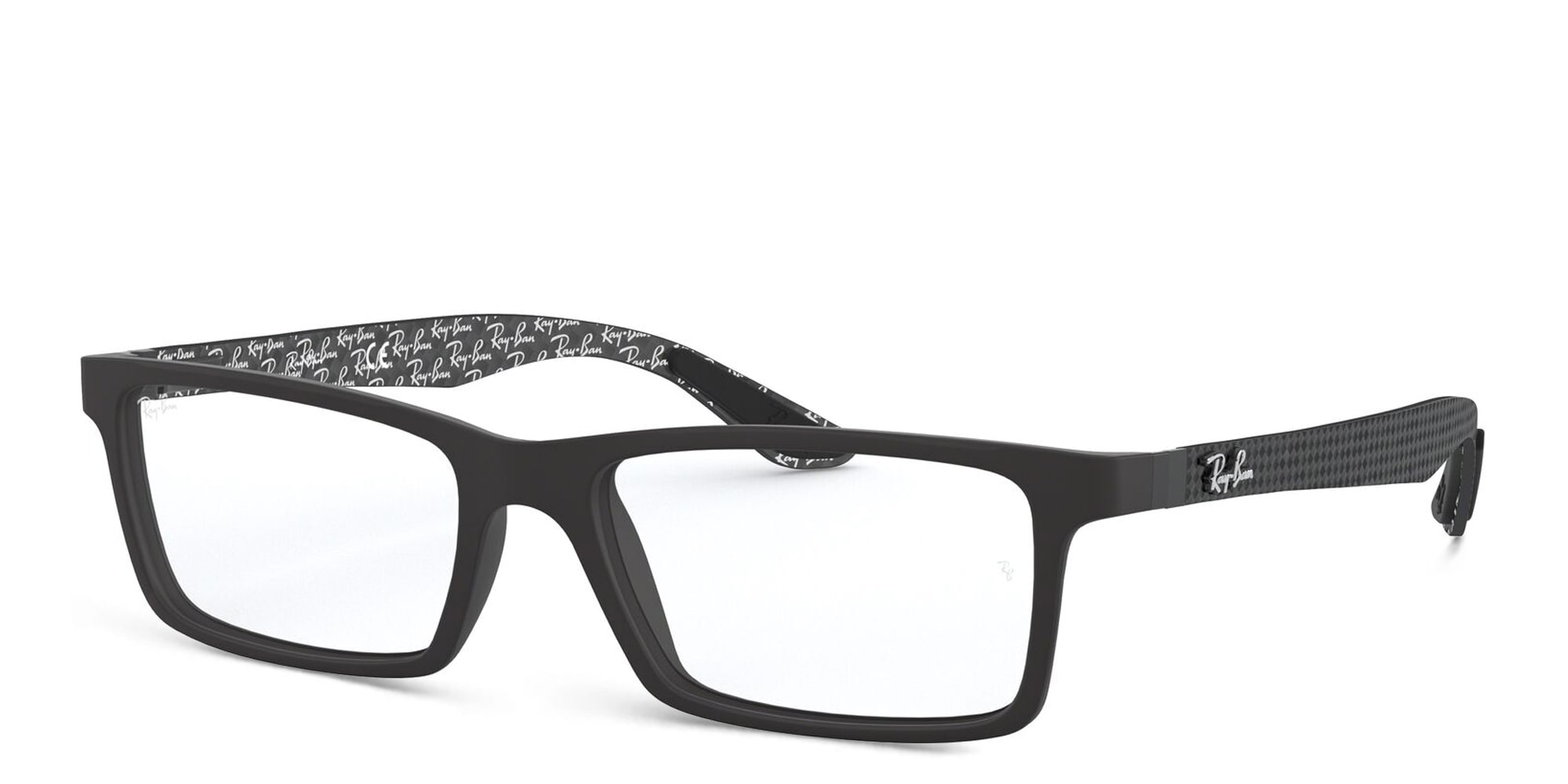 Shop Ray-Ban Optics Unisex Rectangle Eyeglasses in Black online.