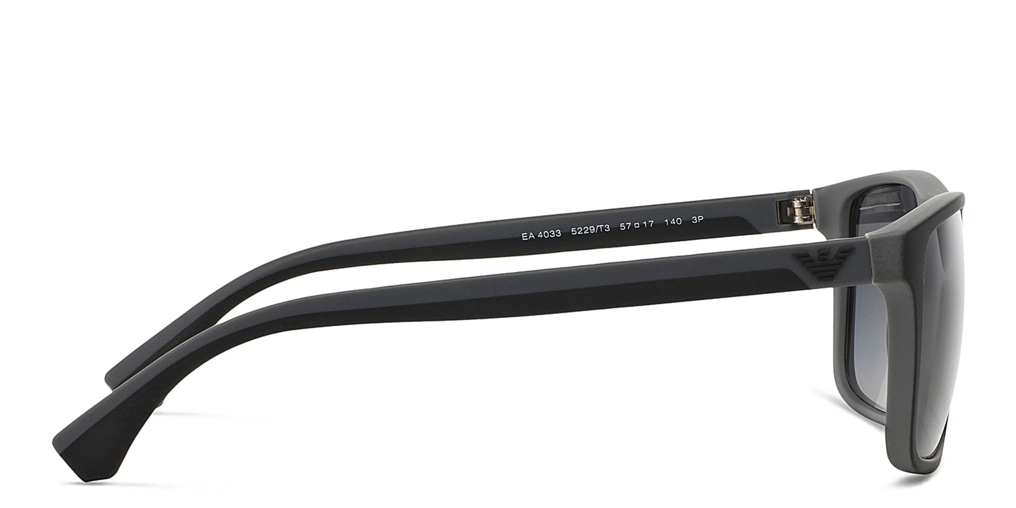 Shop Emporio Armani Square Sunglasses in Rubber Black & Grey online.