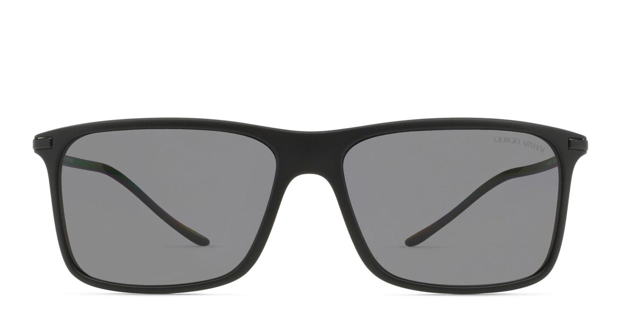 Shop GIORGIO ARMANI Rectangle Sunglasses in Matte Black online.